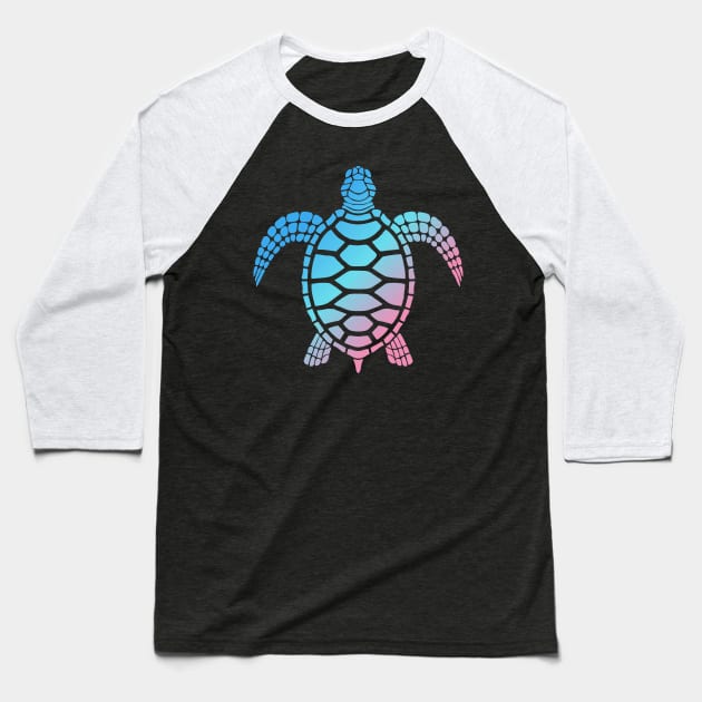 Save The Turtle Amazing Art Of Turquoise & Light Pink Color Baseball T-Shirt by mangobanana